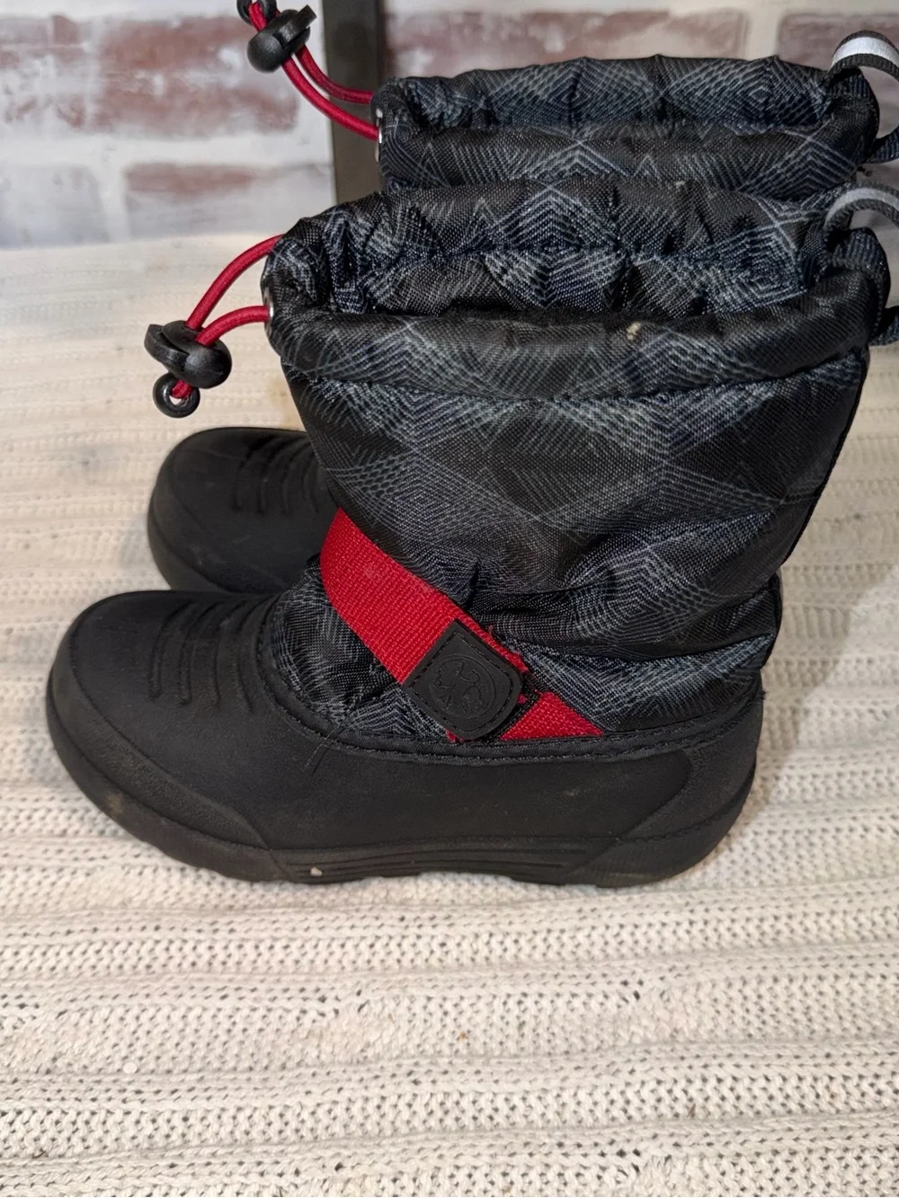 Northside Kids Black and Red Rain & Snow Boots